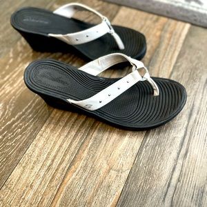 Skechers White Wedge Sandals